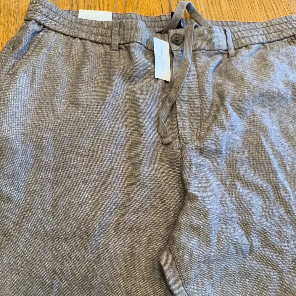 Banana Republic Men's Brown-grey Linen Pants